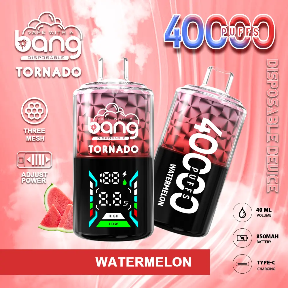 Bang Tornado 40000 40K Puffs Large Smoke LED Display Disposable Vape