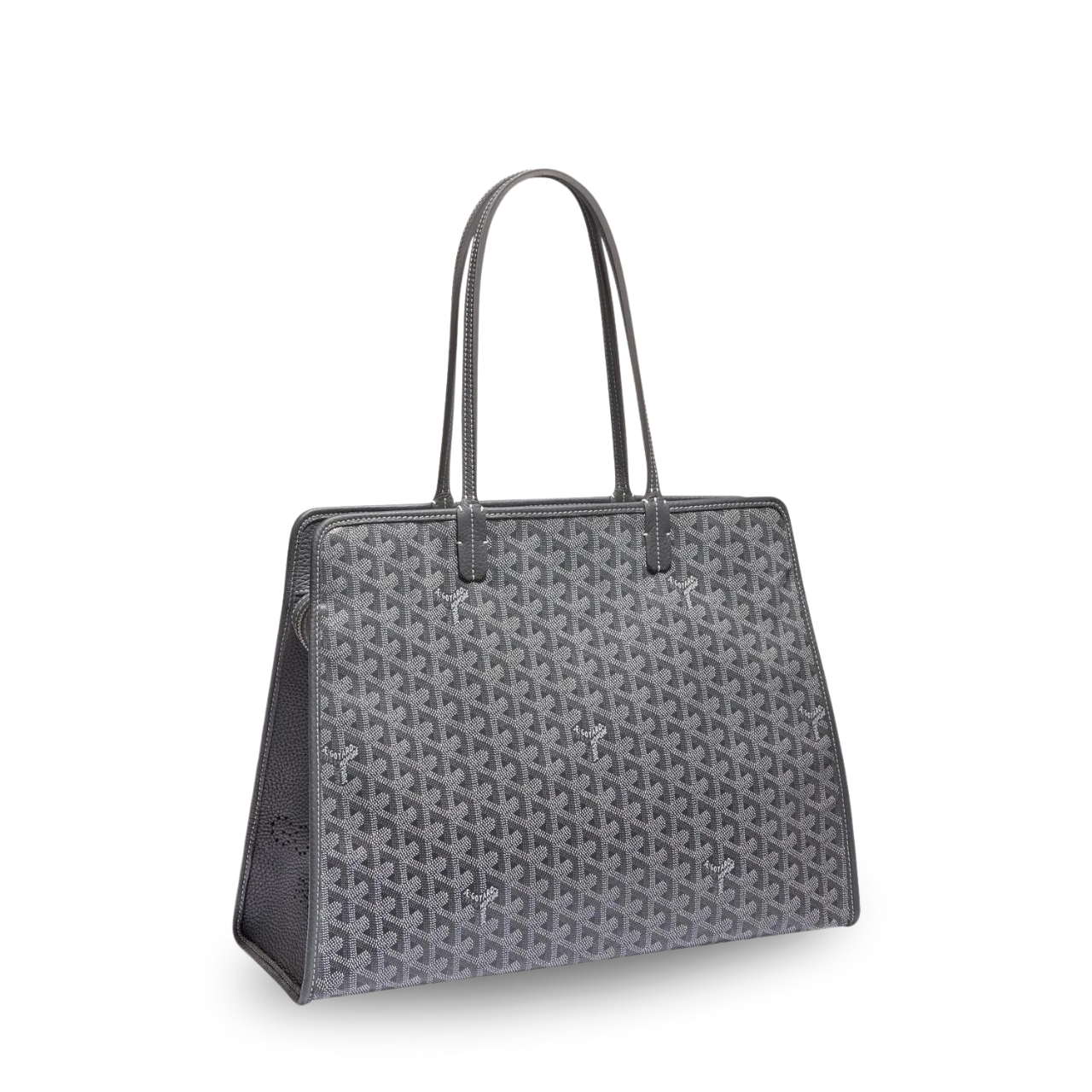 Goyard Hardy Pm Bag 40 Cm Gray Goyardine Canvas And Taurillon Leather Trim