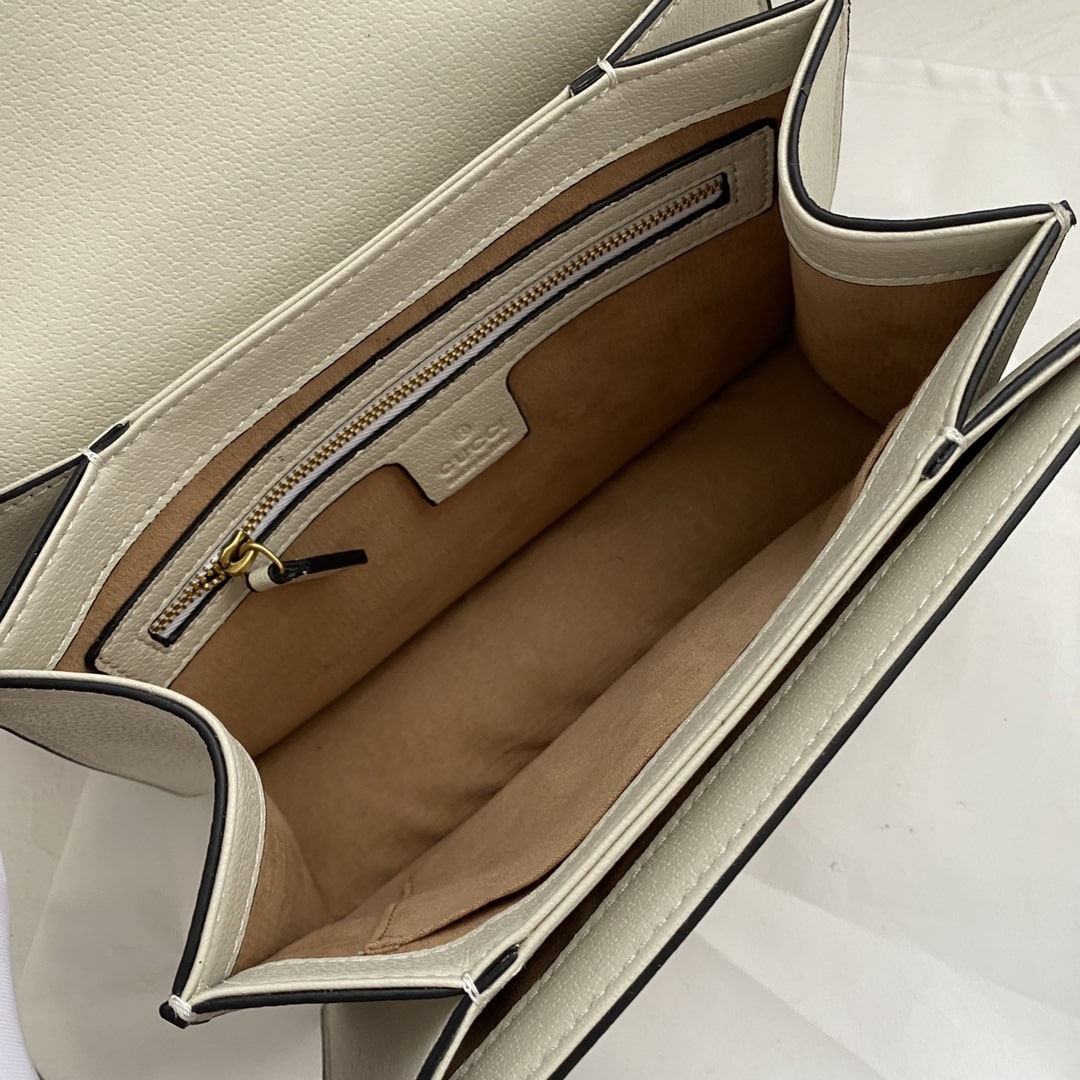Gucci Queen Margaret Gg Small Top Handle Bag White 25Cm 476541 9I6St 9753