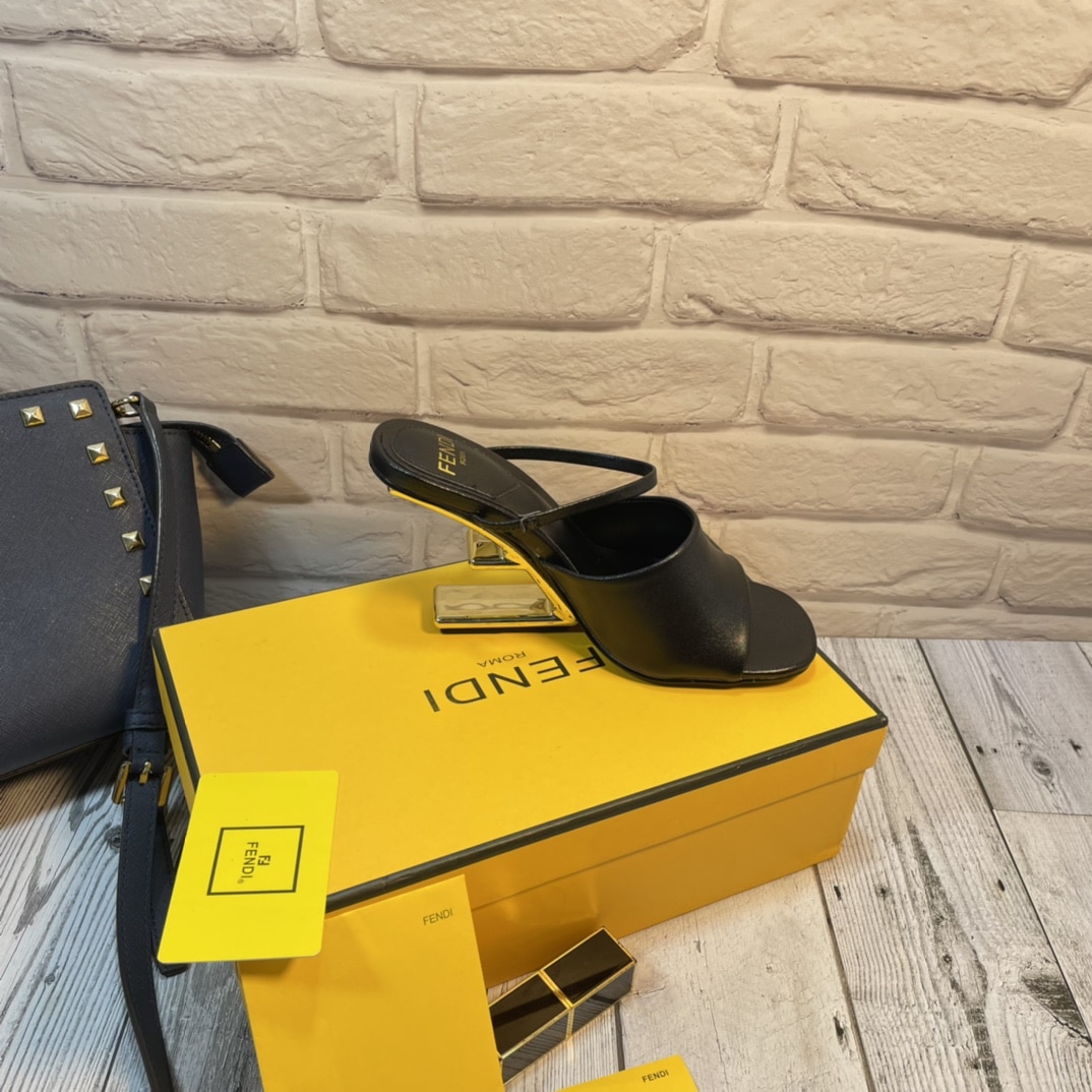 Fendi First Leather High-Heeled Sandals Black 8R8212Na7F0Qa1