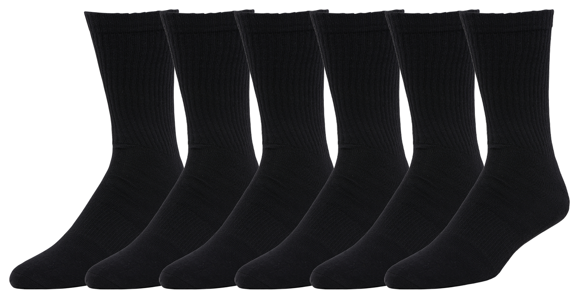 LCKR 6-Pack Athletic Half Cushion Crew Socks