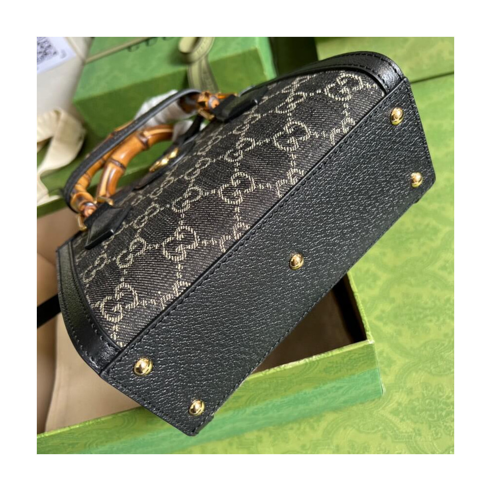 Gucci Diana Mini Tote Bag in Black Denim
