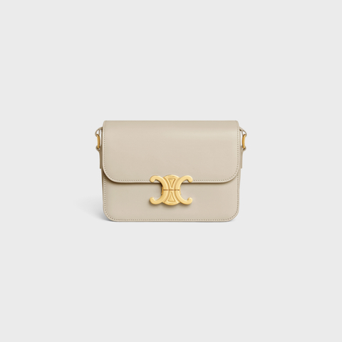TEEN TRIOMPHE BAG IN SHINY CALFSKIN LIGHT STONE