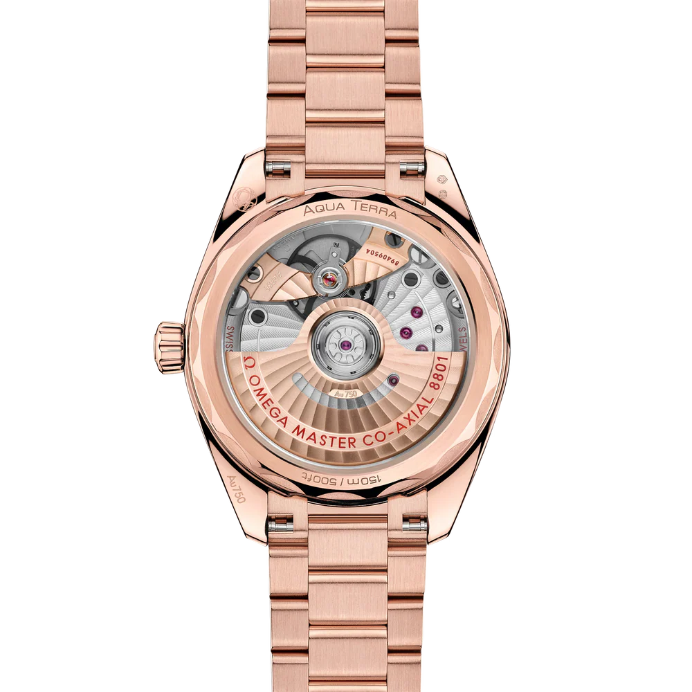 Omega Seamaster Aqua Terra Shades 34 mm Linen Dial Sedna™ 18k Rose Gold Bracelet 220.50.34.20.09.001