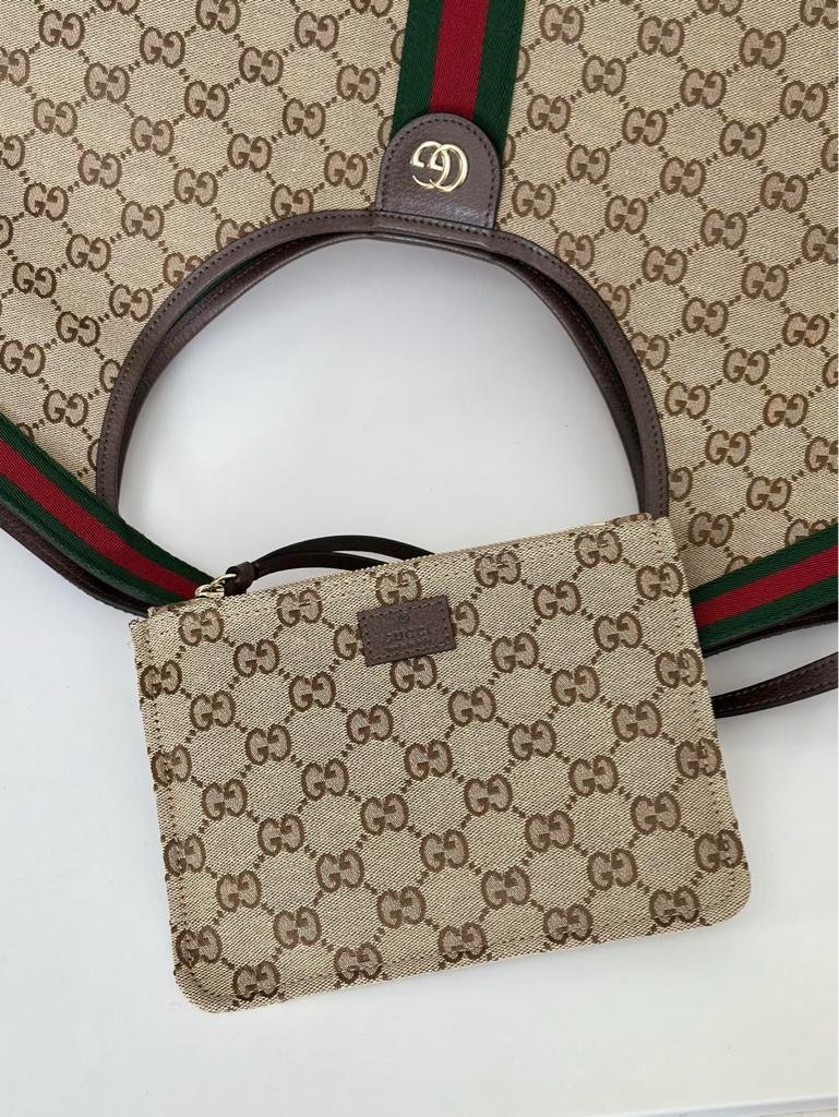 Gucci Giglio Large Tote Bag 54cm/21.3in Beige And Brown 853971