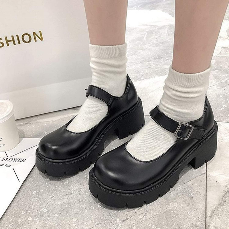 Women's Platform Mary Janes Chunky Heel