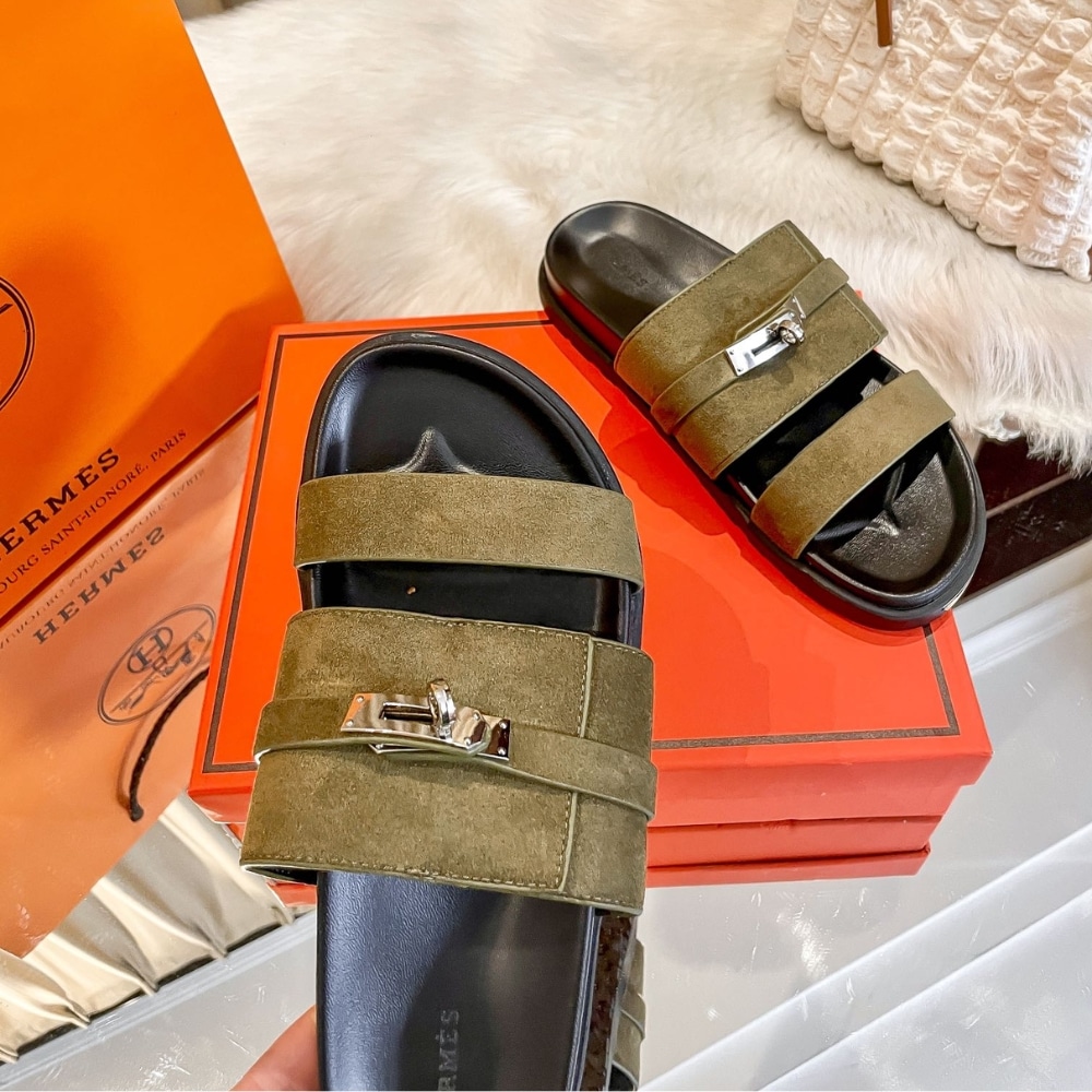 Hermes Jackson Sandal Tundra Green H242948Zh1R420