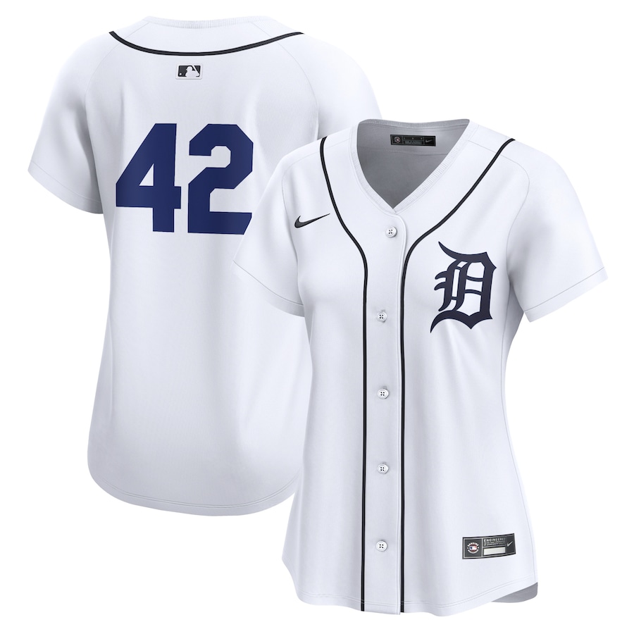 Detroit Tigers Women's 2024 Jackie Robinson Day Home Limited Jersey  White