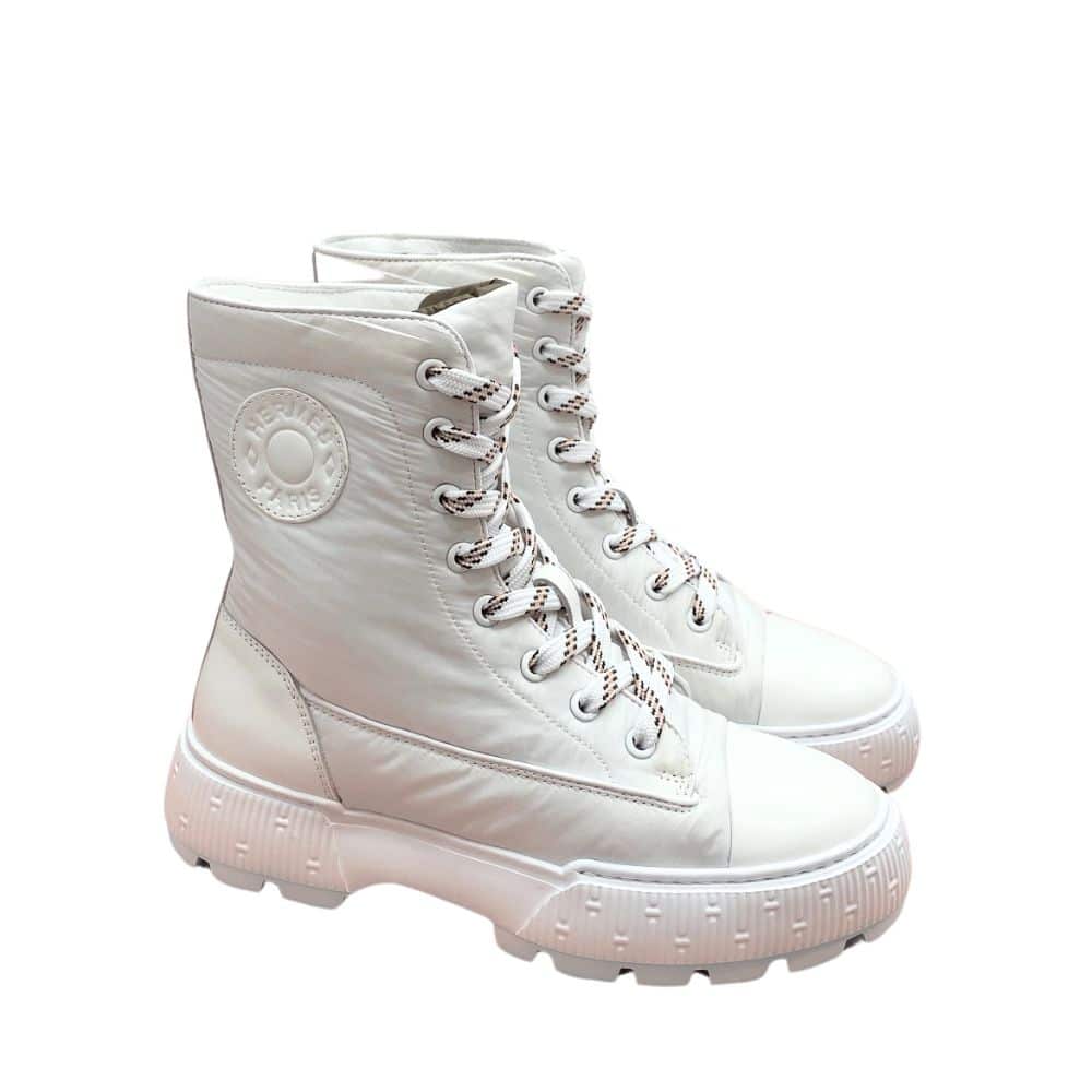 Hermes Fresh Ankle Boots White