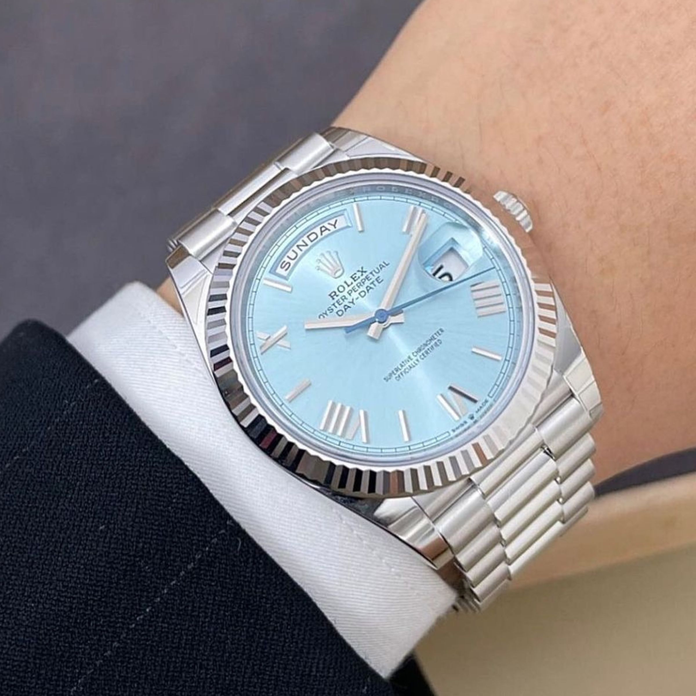 [Superclone] Rolex Day-Date 36mm Ice-Blue Dial President 128236