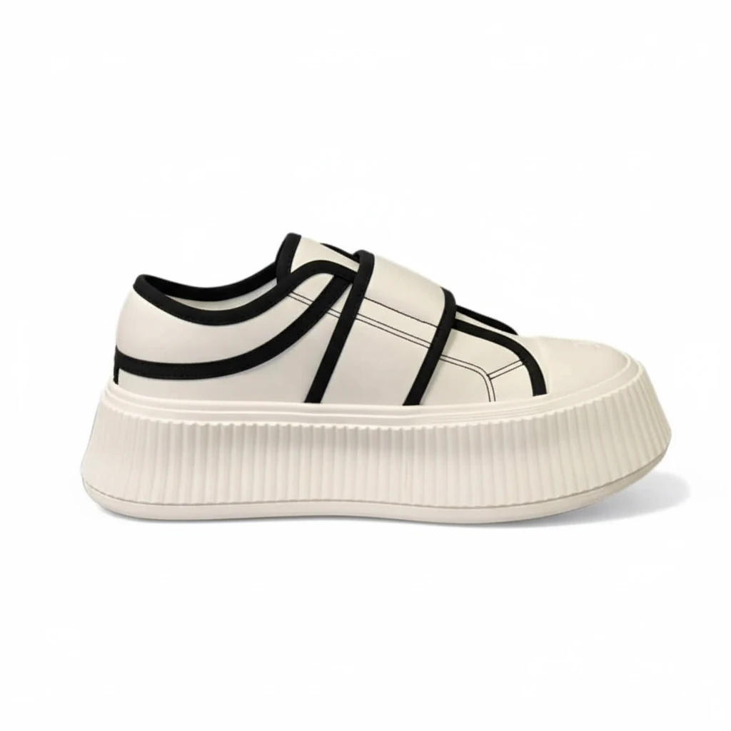 Chanel White Cc Cap Toe Slipon Sneaker White
