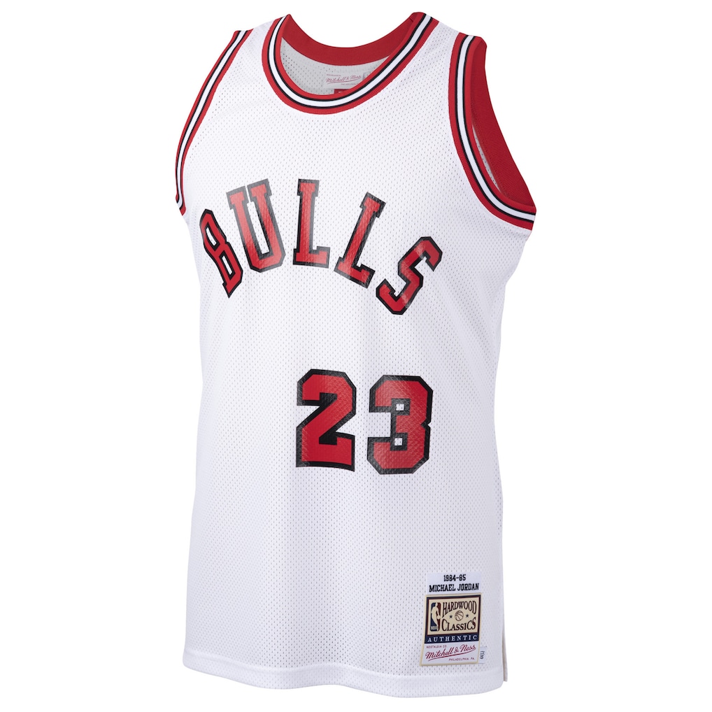 Men's Chicago Bulls Michael Jordan Mitchell & Ness White 1984/85 Hardwood Classics Rookie Authentic Jersey