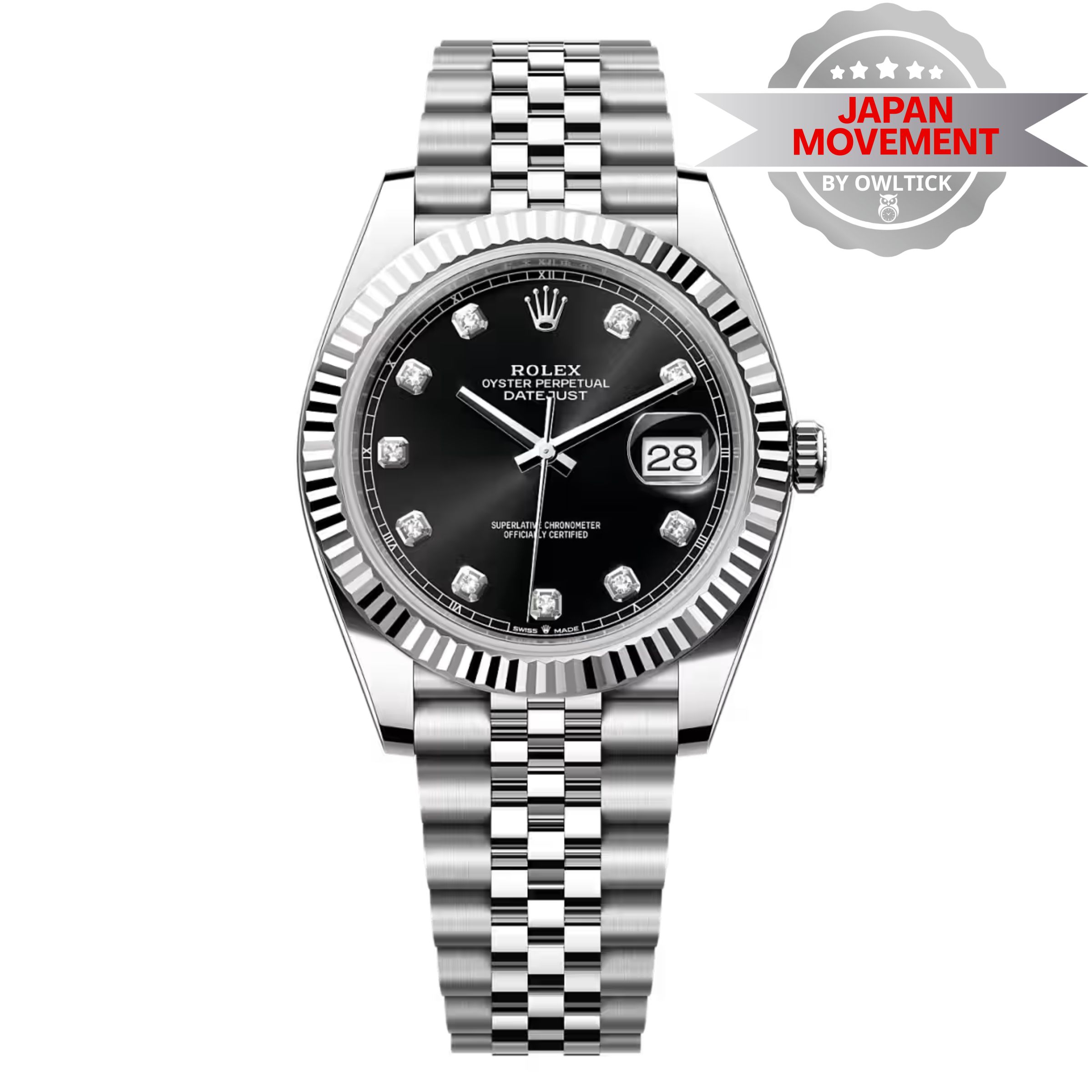 [Superclone] Rolex Datejust 41 mm Bright Black Dial Jubilee 126334