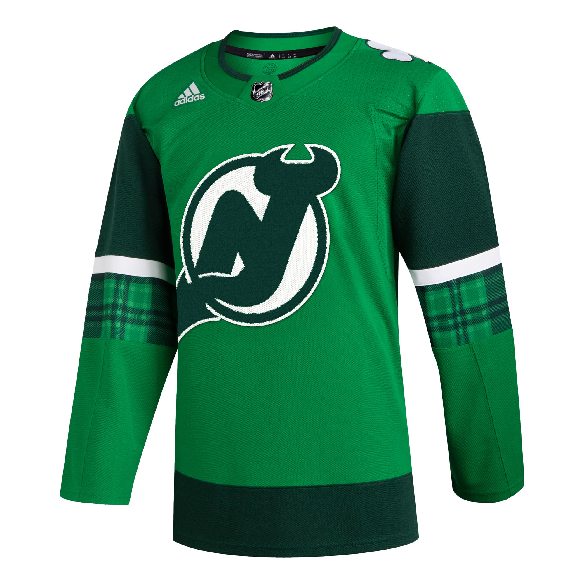 New Jersey Devils adidas 2023 St. Patrick’s Day Primegreen Authentic Jersey – Kelly Green