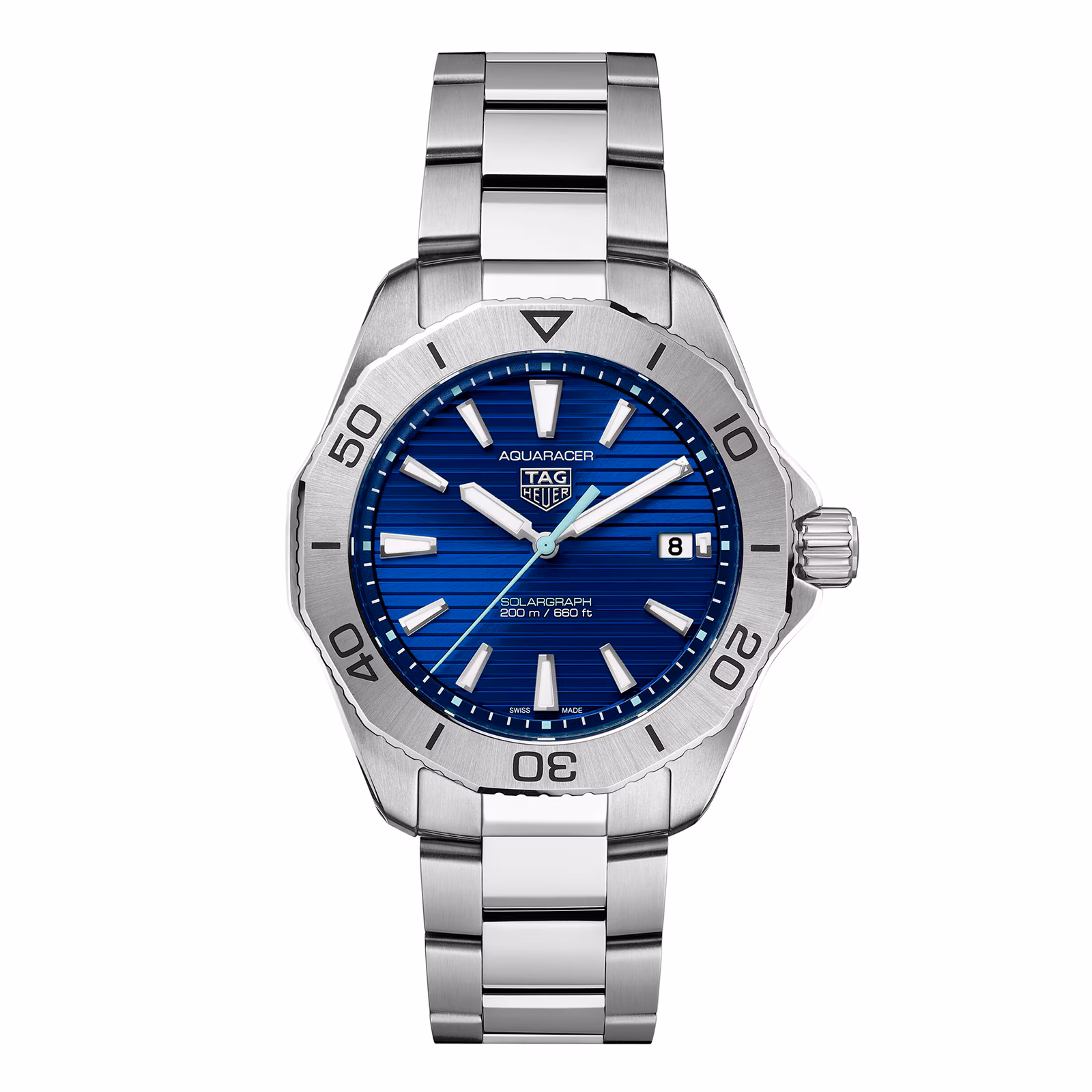 TAG Heuer Aquaracer Professional 200 Solargraph 40mm Mens Watch Blue WBP1113.BA0000