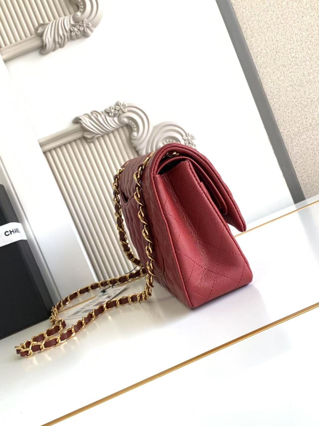 Chanel Classic Flap Bag 25 cm Red Gold-Tone Hardware A01112