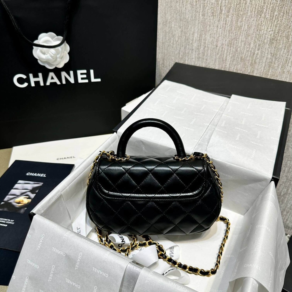 Chanel 24C Quilted Lambskin Small Bag With Top Handle