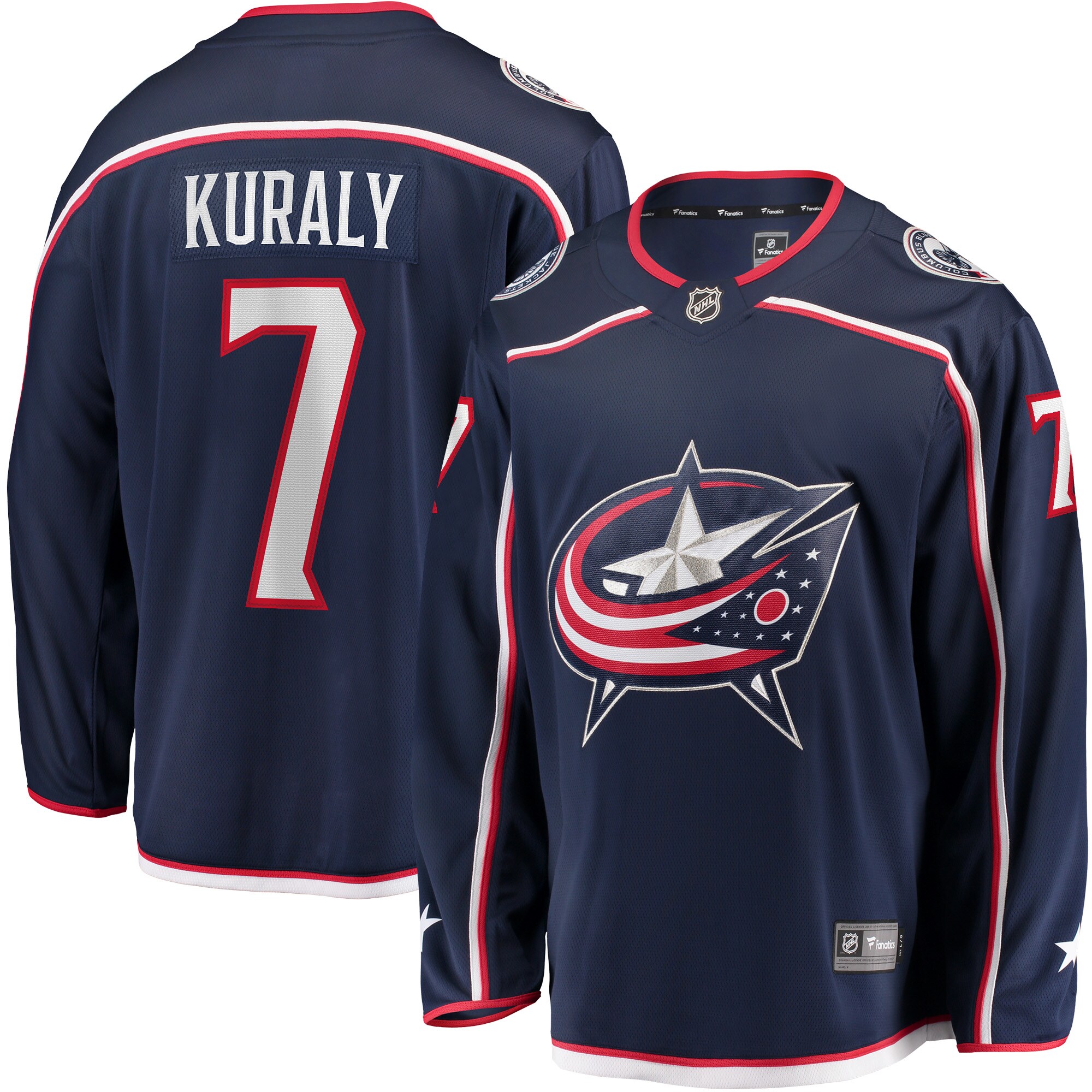 Sean Kuraly Columbus Blue Jackets Fanatics Home Breakaway Player Jersey – Navy