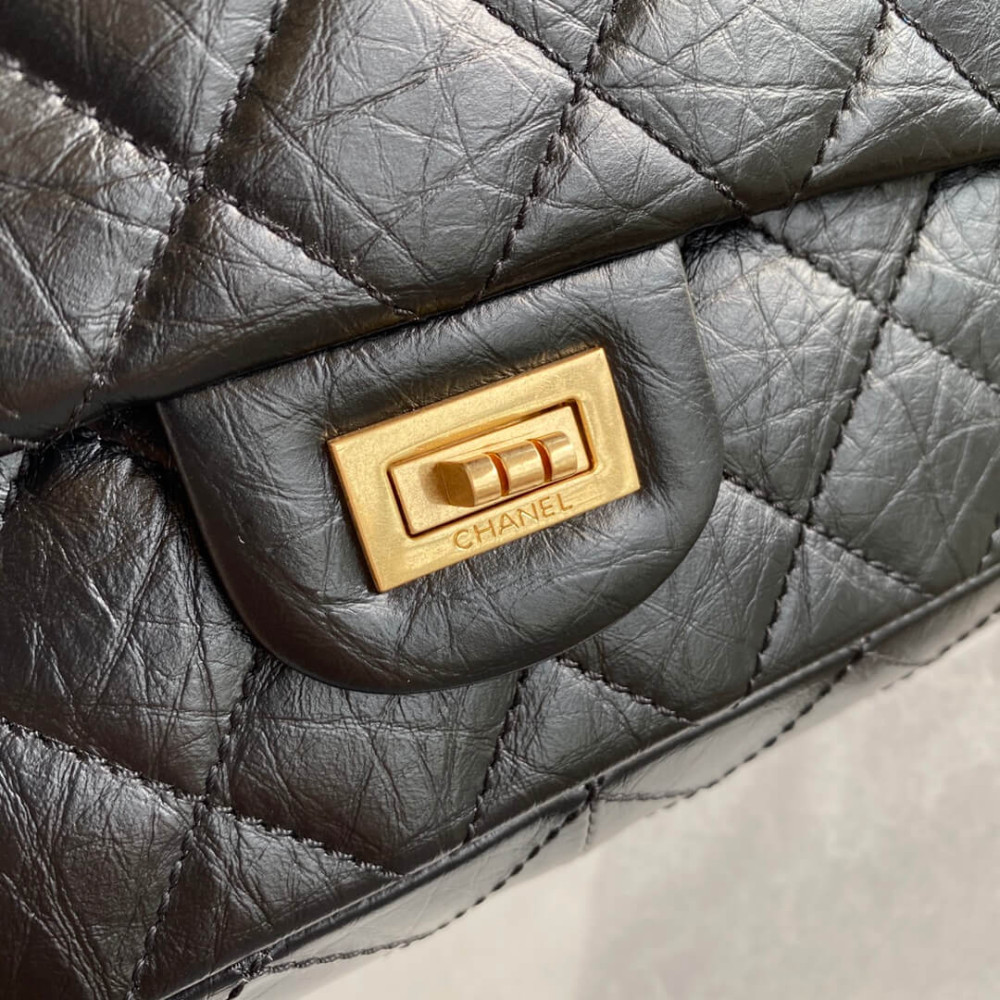 Chanel 2.55 Reissue 227 Aged Calf Black Flap Bag 28cm