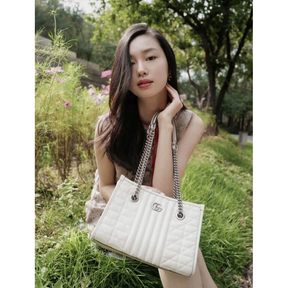 Gucci GG Marmont Small Tote Bag White