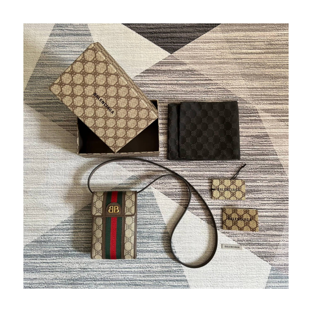 Balenciaga x Gucci Hacker Phone Bag Coffee