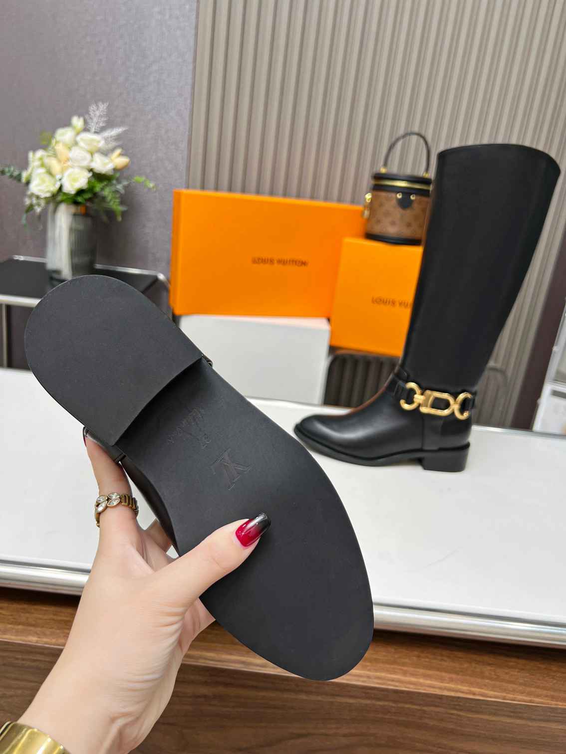 Louis Vuitton Westside Flat High Boot Black 1Ac6V8