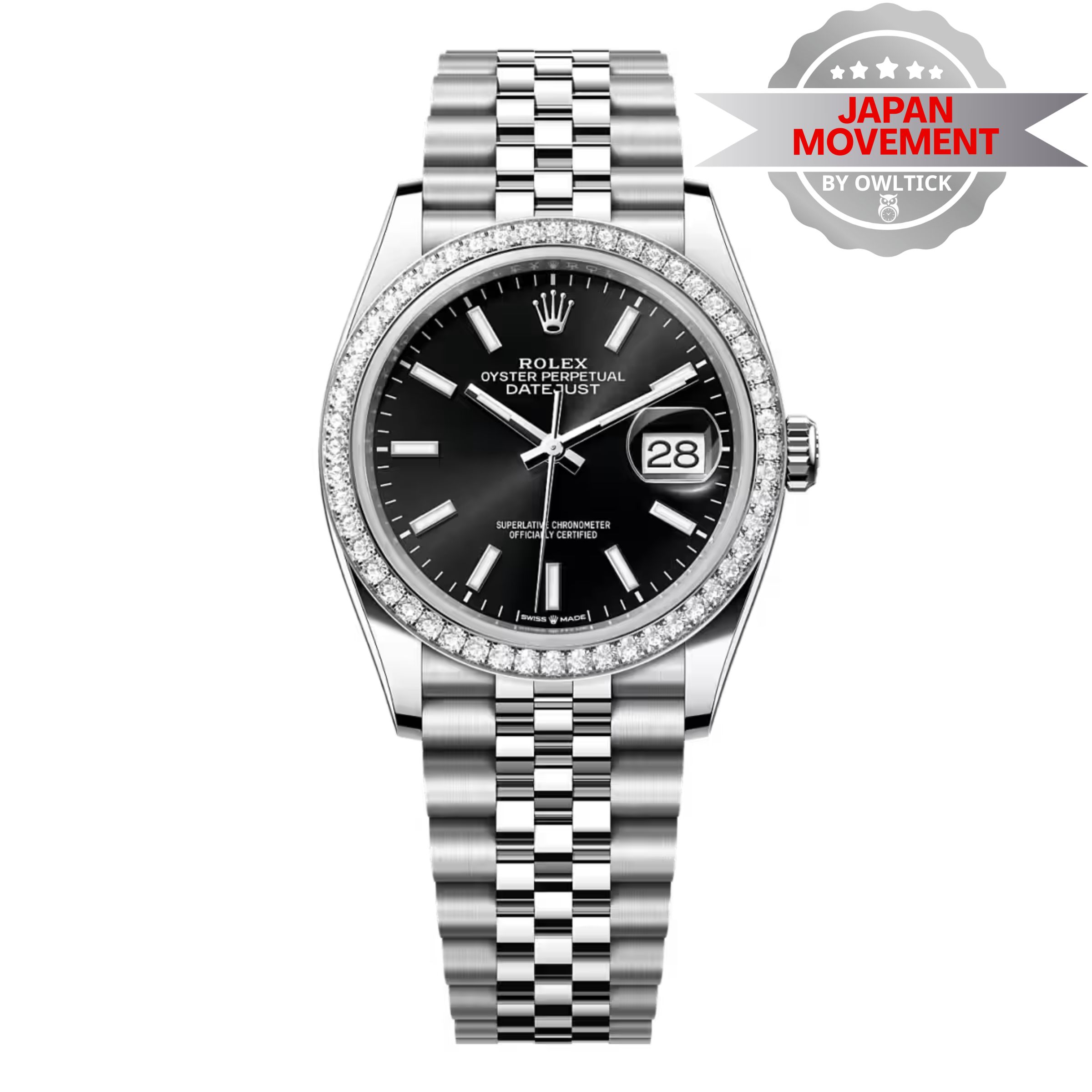 [Superclone] Rolex Datejust 36mm Bright Black Dial Jubilee 126284RBR