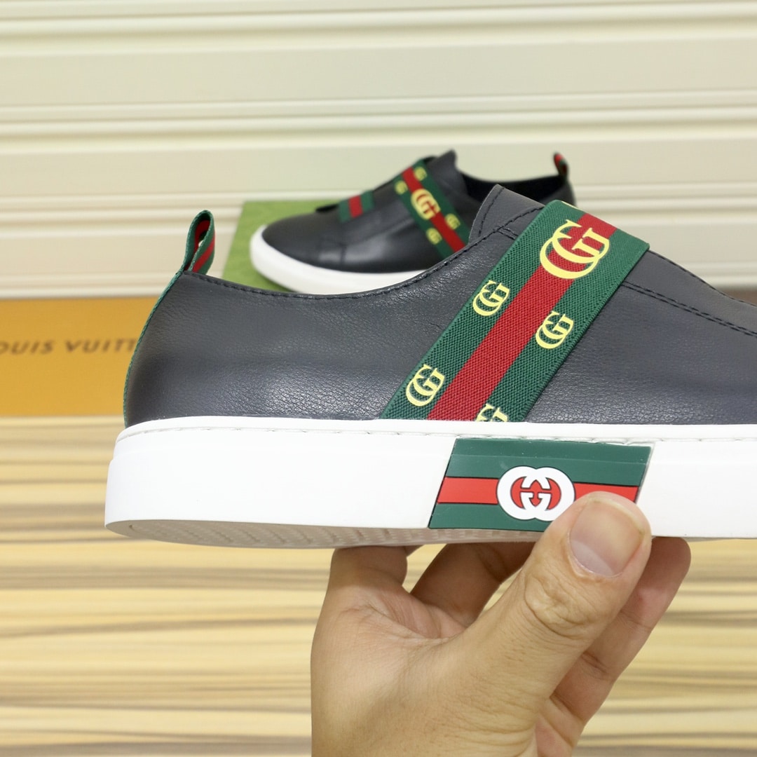 Gucci Gg Slip On Sneaker Leather Black