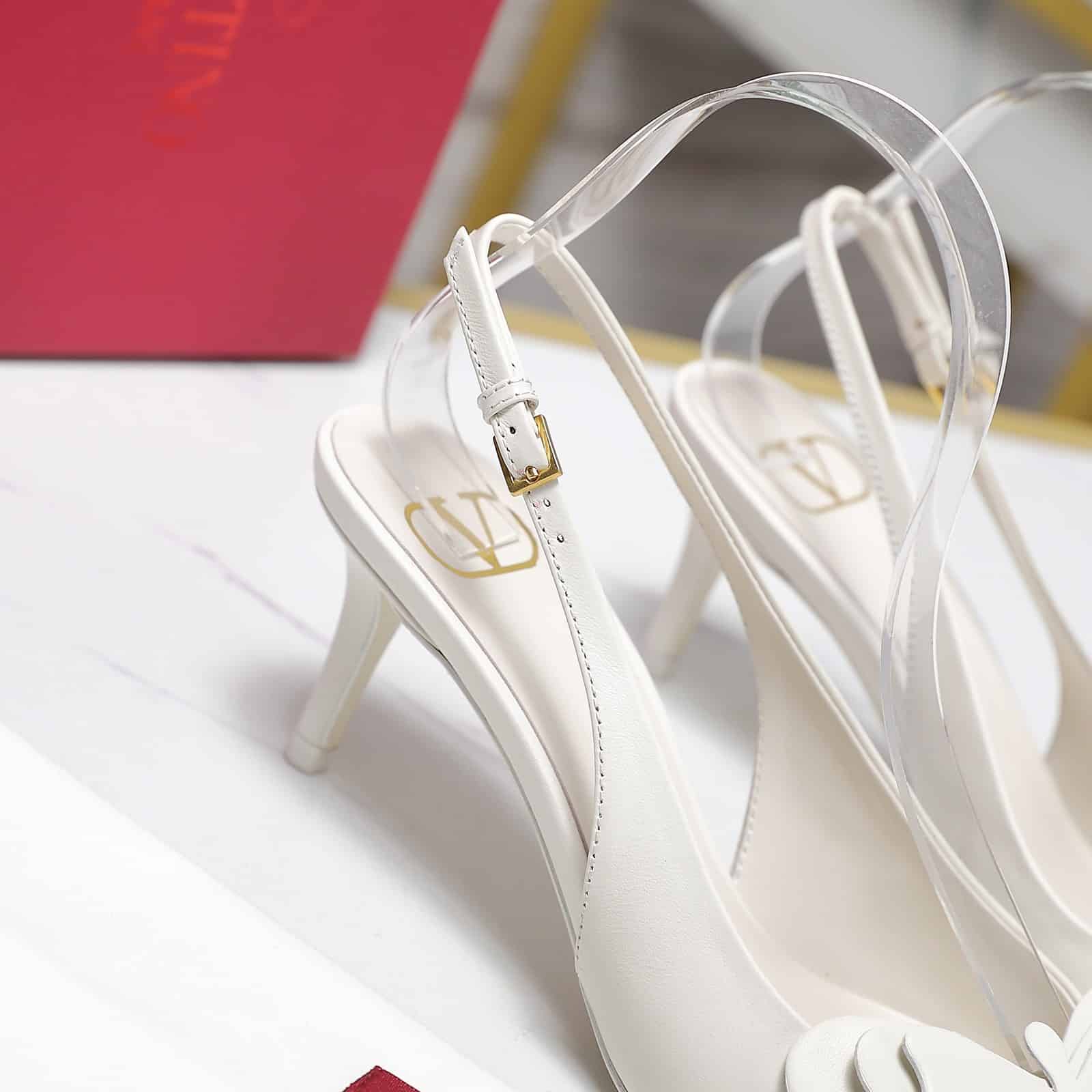 Valentino Garavani Papier Phalène Slingback Pumps White