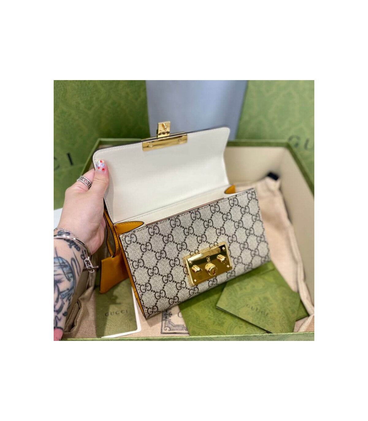 Gucci Padlock Small GG Shoulder Bag White