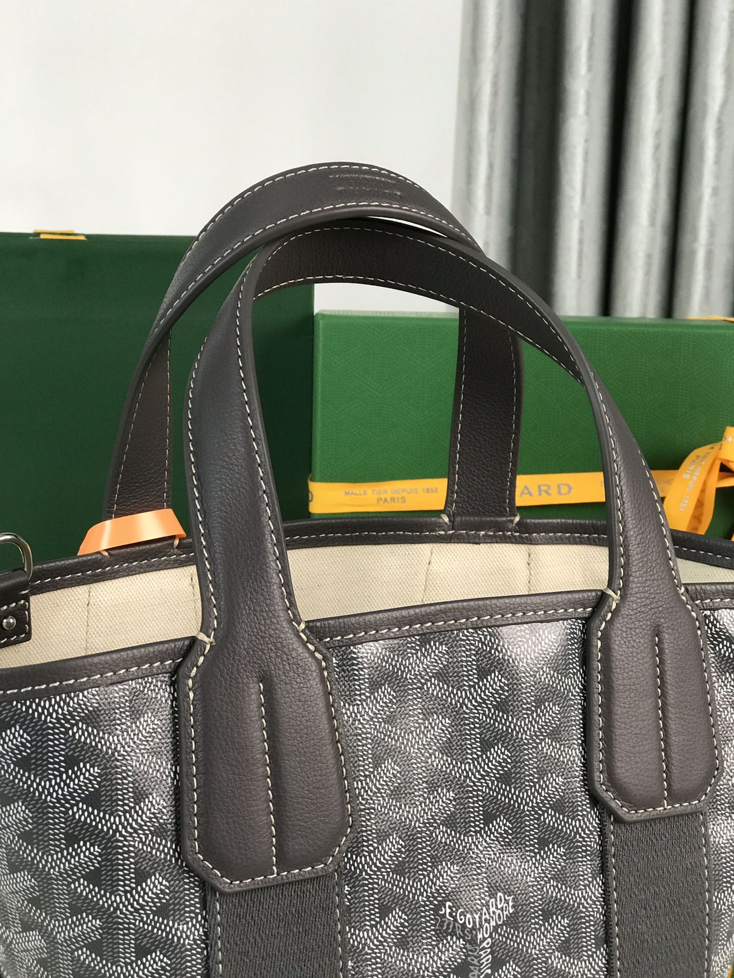 Goyard Small Belharra 24 Cm Gray Goyardine Canvas And Lambskin