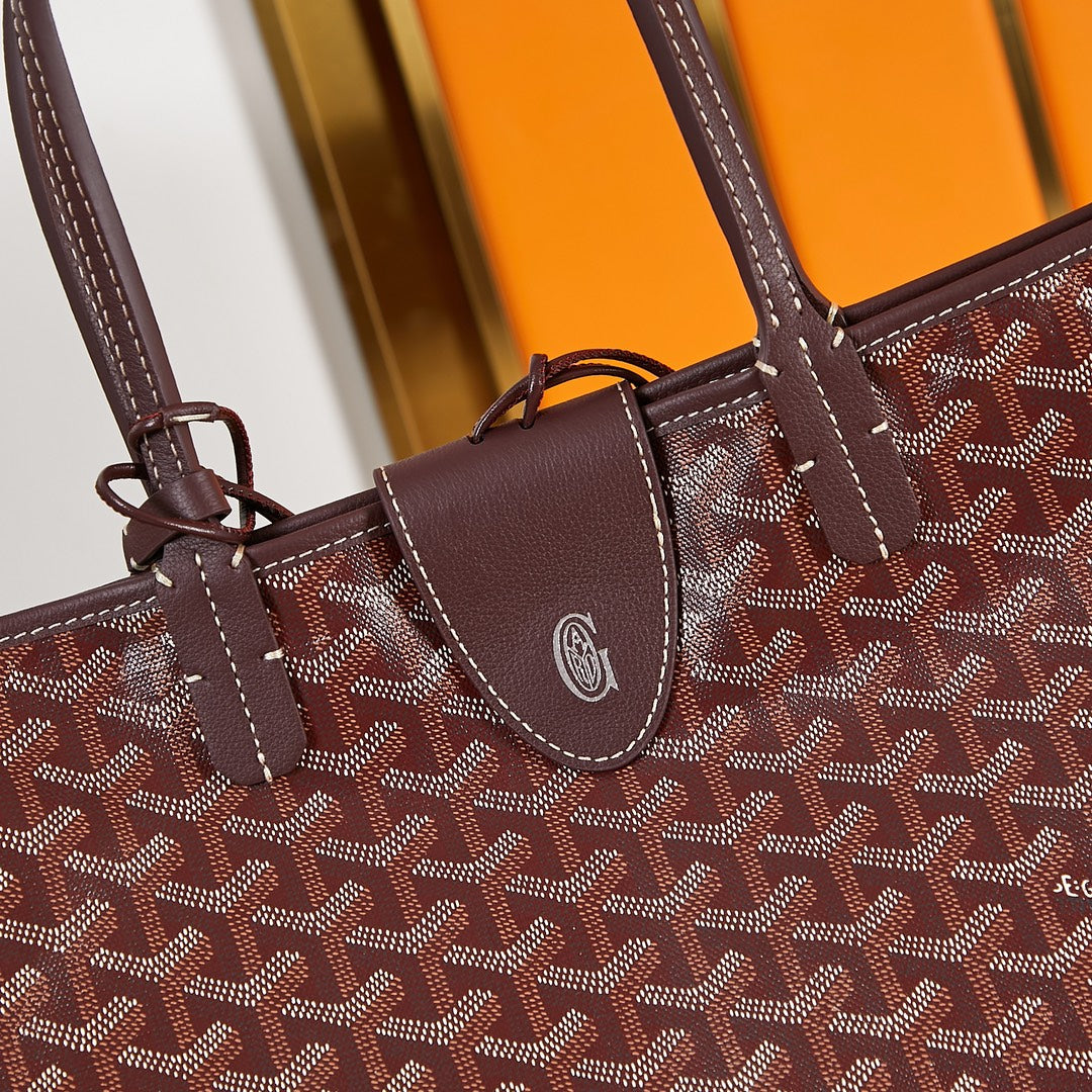 Goyard Saint Louis Pm 34Cm Burgundy Canvas Chevroches Calfskin