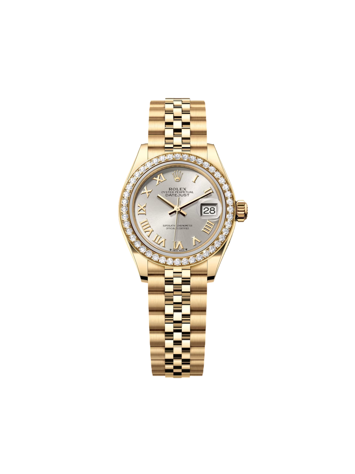 Rolex Lady-Datejust 279138RBR  Silver 28mm Dial President Bracelet Watch