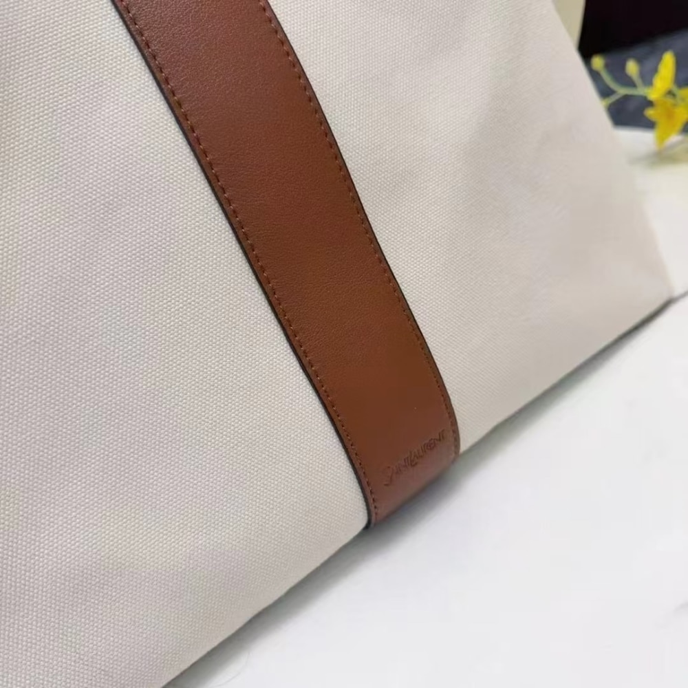 Saint Laurent Y Tote In Leather Bag White
