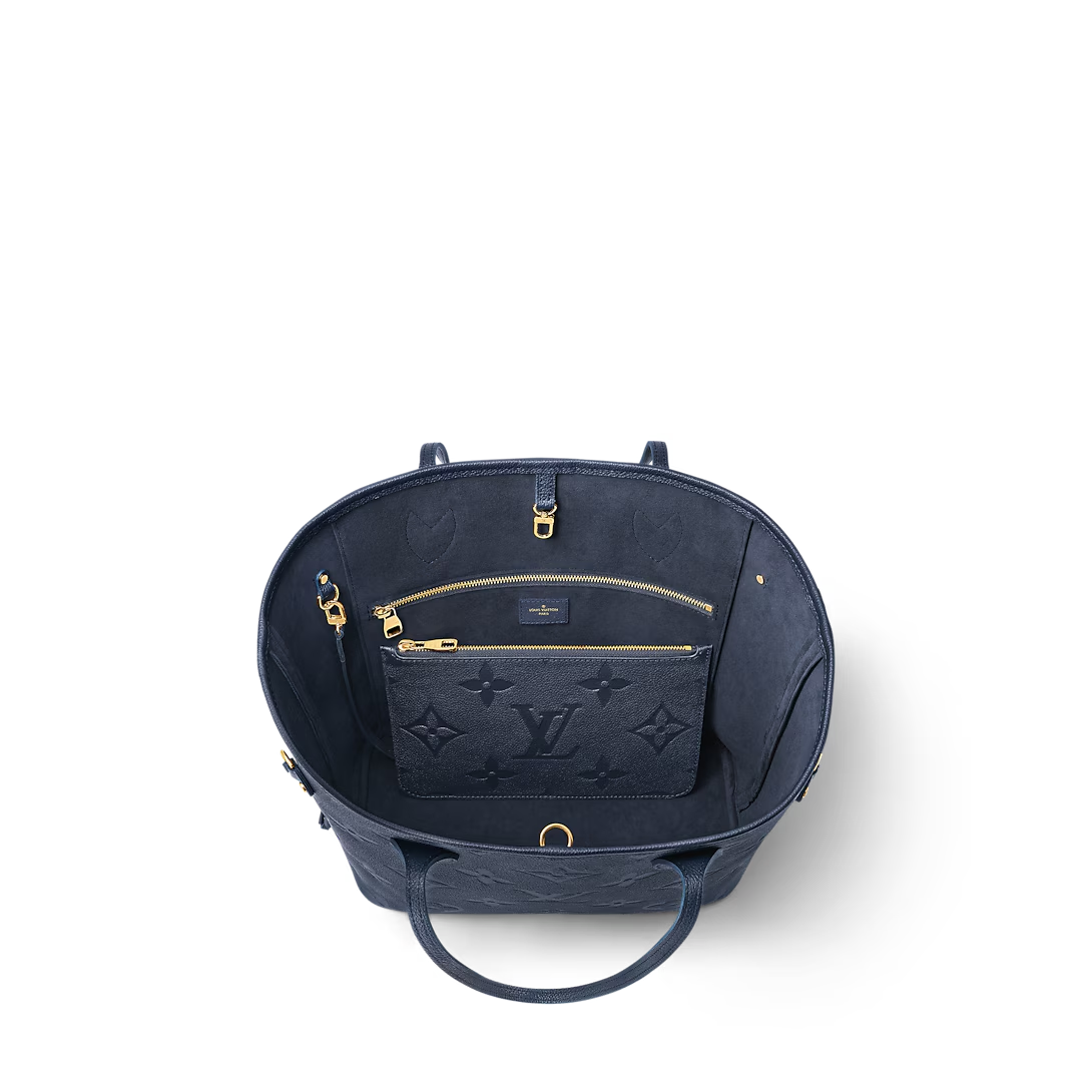 Louis Vuitton Neverfull Mm Tote Bag Navy Blue 31cm M47143