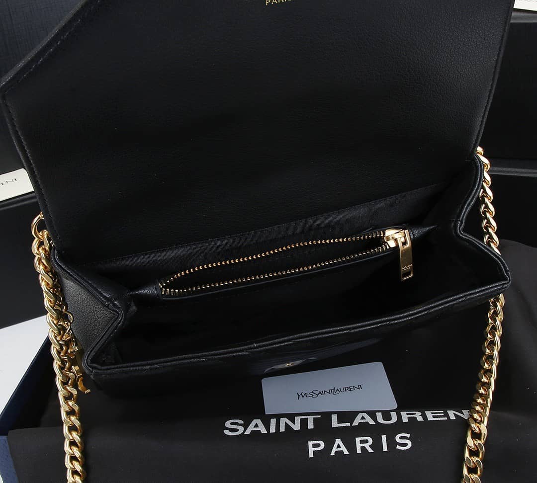 Saint Laurent College Large Chain Bag Black 25Cm 600278Brm071000