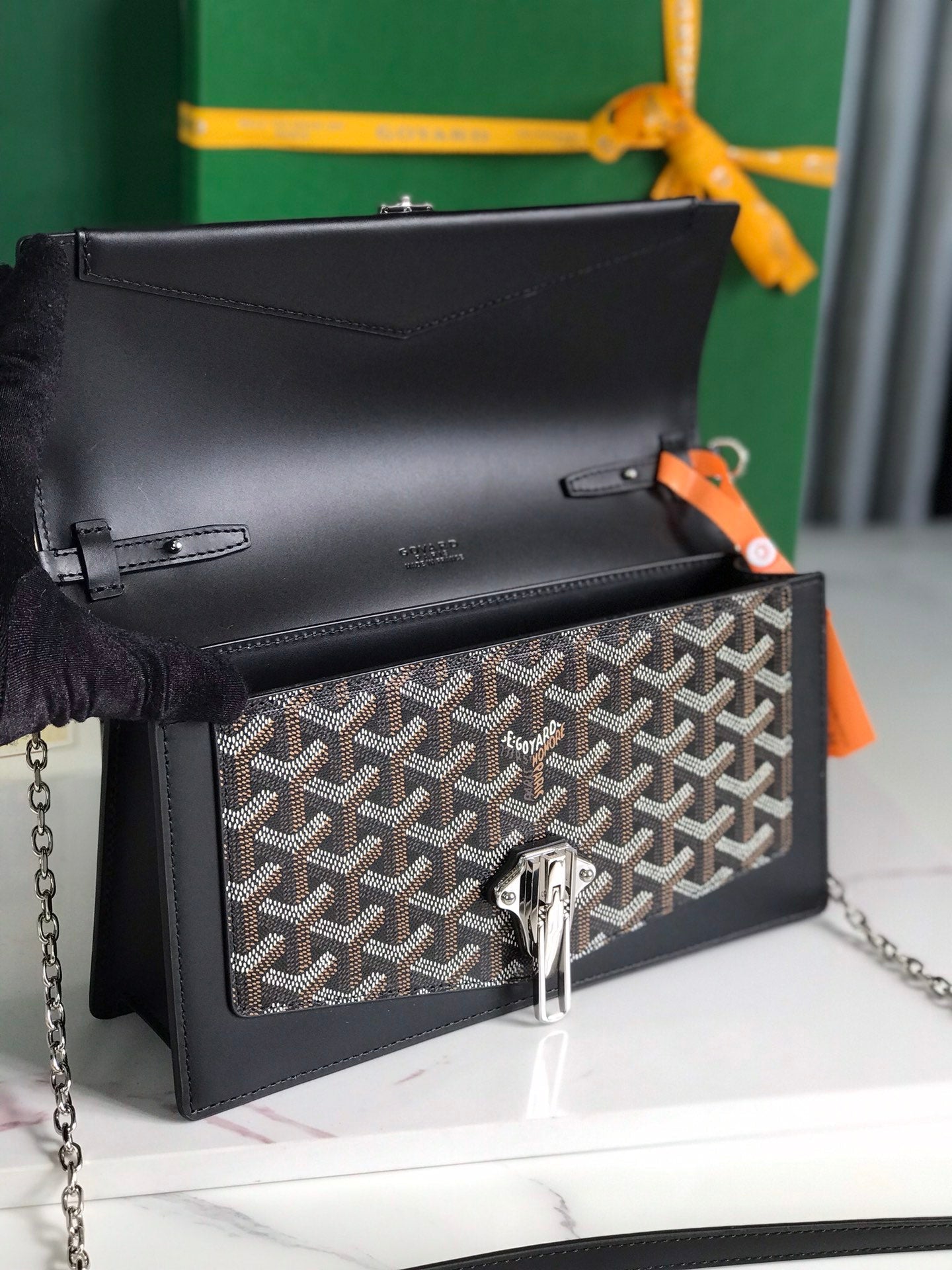 Goyard Duchesse Marie-Caroline Bag 25 Cm Black Goyardine Canvas And Smooth Calfskin