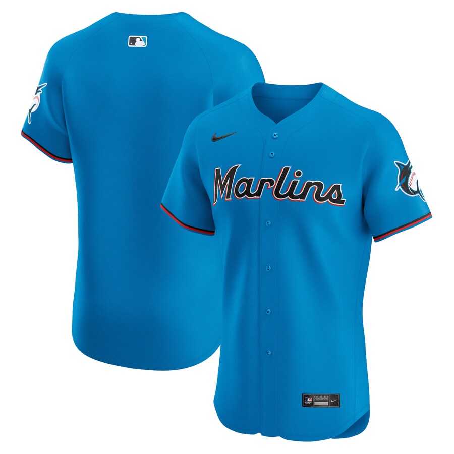 Miami Marlins Alternate Vapor Premier Elite Patch Jersey Blue