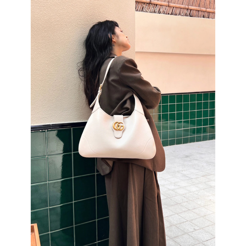 Gucci Cosmogonie Crescent Shoulder Bag Black Leather 39cm