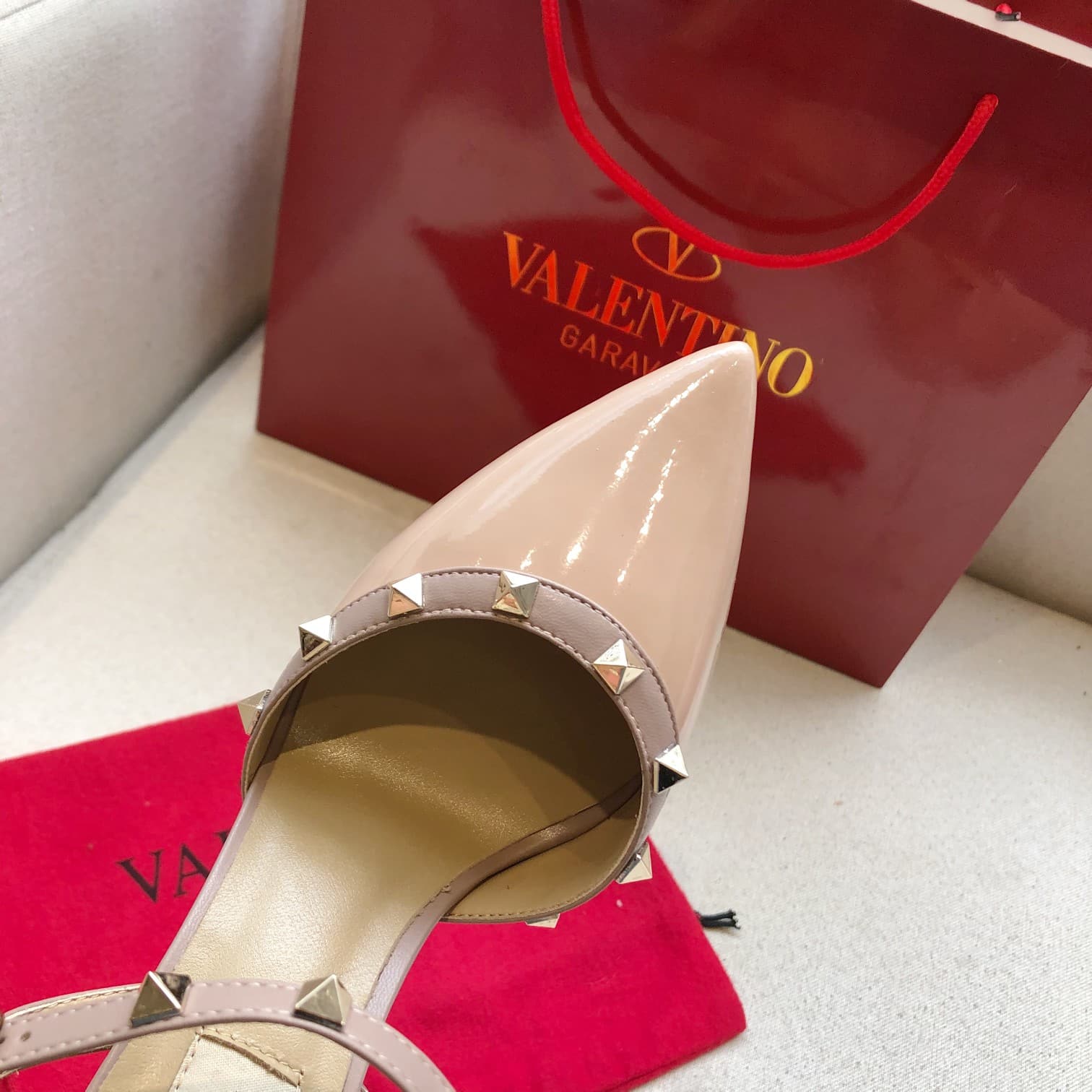 Valentino Rockstud Nude Slingback