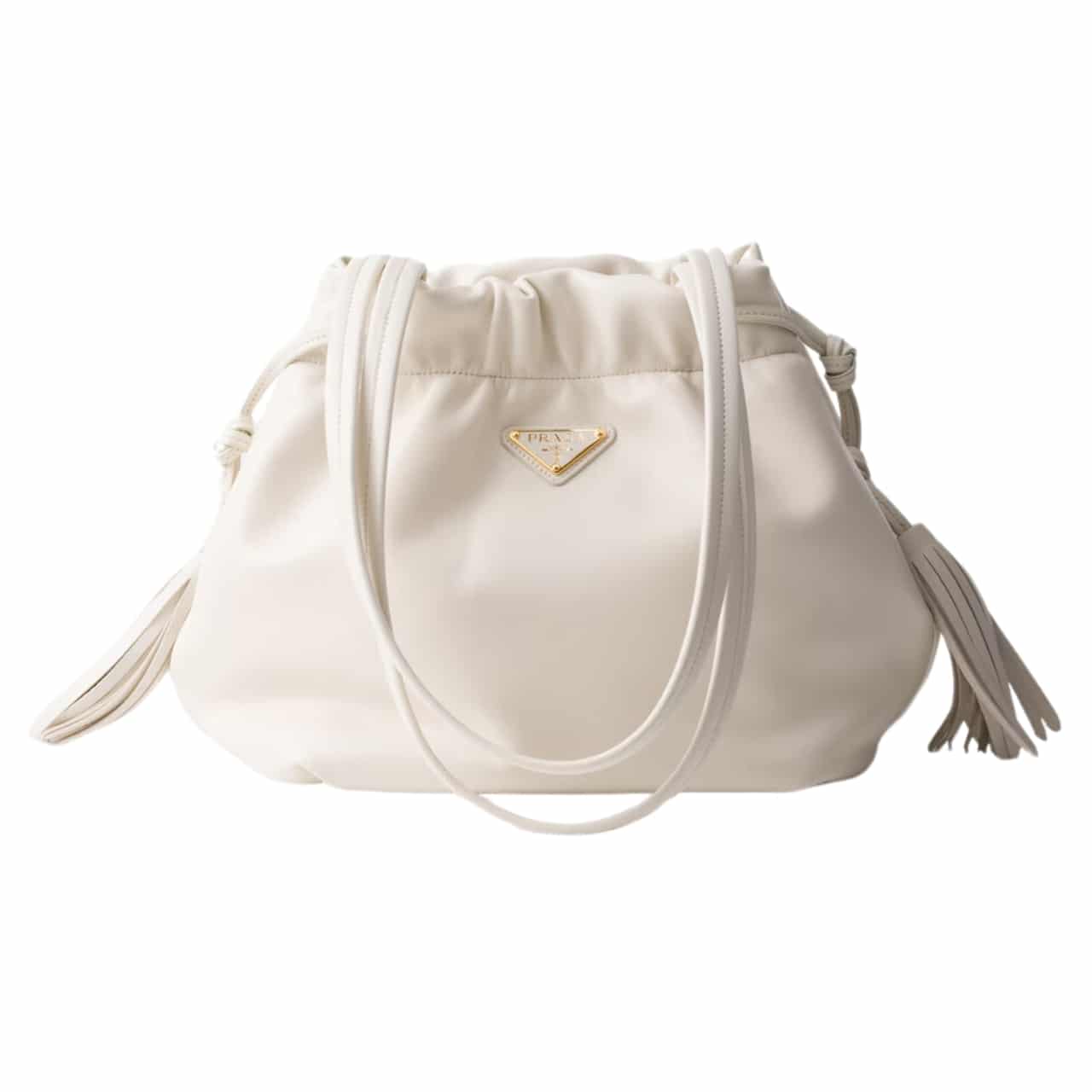 Prada Nappa Leather Shoulder Bag White 23Cm