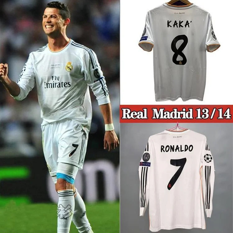 Retro 2013-14 Real Madrid home RONALDO Benzema Bale Sergio Ramos Alonso Di Maria Modric Football jersey retro