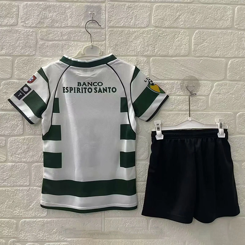 Retro Kids 2001-03 Kids Sporting Lisbon Home Football jersey Retro
