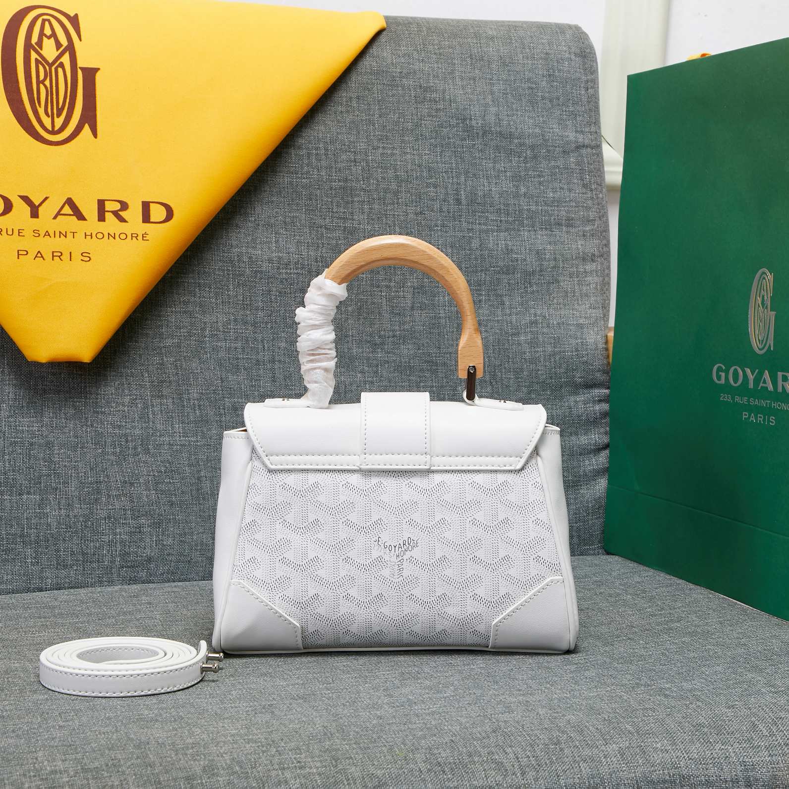 Goyard Saigon Souple Mini Bag White Canvas 20cm