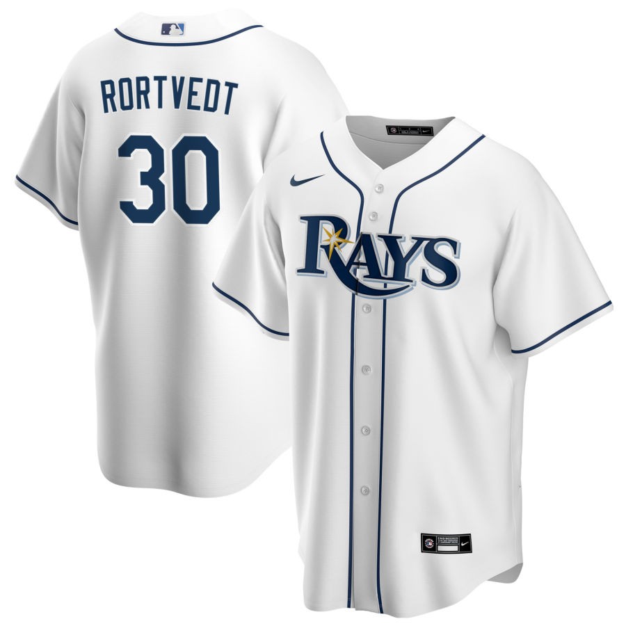 Men's Tampa Bay Rays Nike White Home Replica  Jersey-Ben Rortvedt