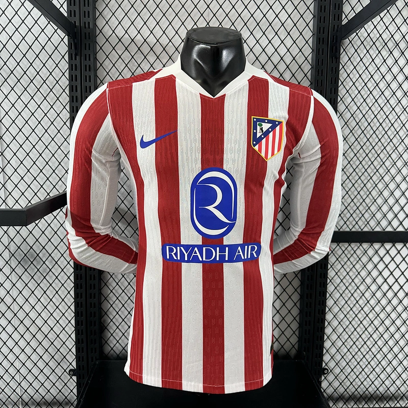 Player 2025-26 Atletico Madrid Home Long sleeve Football jersey