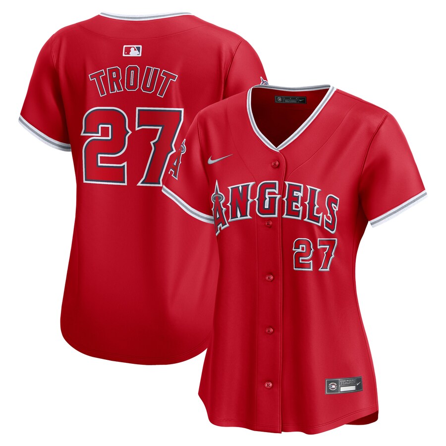 Mike Trout Los Angeles Angels Women's Alternate Limited Player Jersey  Red