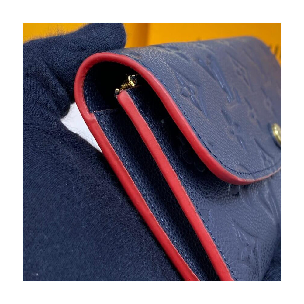 Louis Vuitton Monogram Empreinte Emilie Wallet Marine Rouge