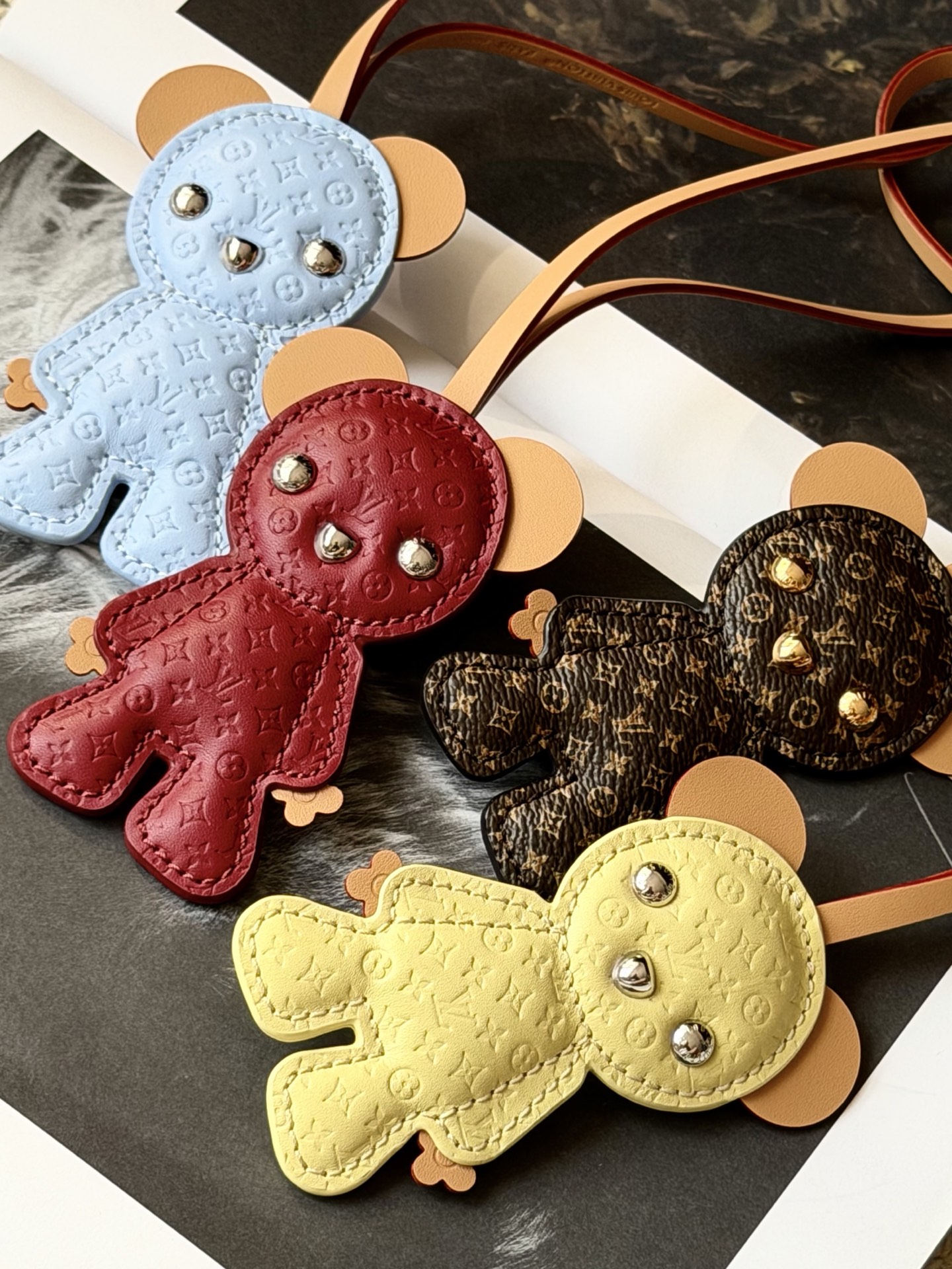 LV Bear Bag Charm – Monogram Leather Teddy Bear Keychain