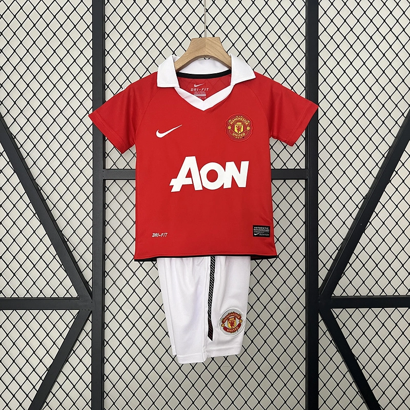 Retro Kids 2010-11 Kids Manchester United Football jersey retro